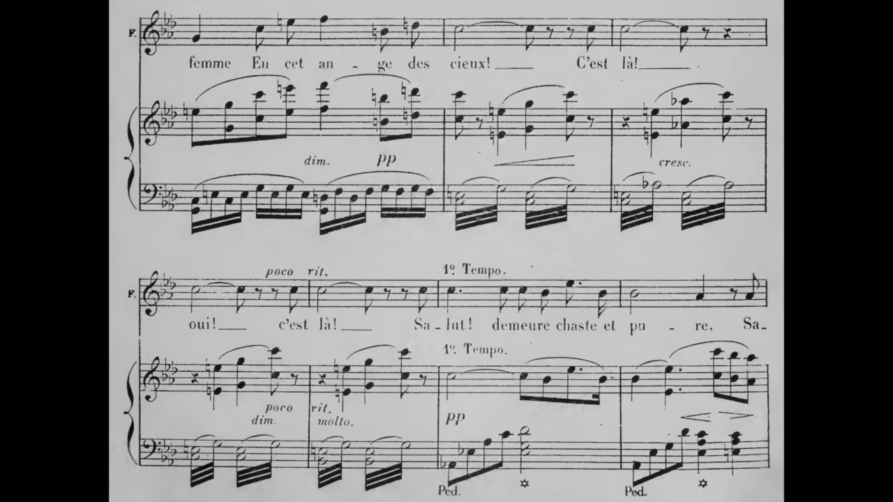 KING OF LEGATO: Lucien Muratore - Gounod: Faust: Salut demeure chaste et pure (1918) [score]