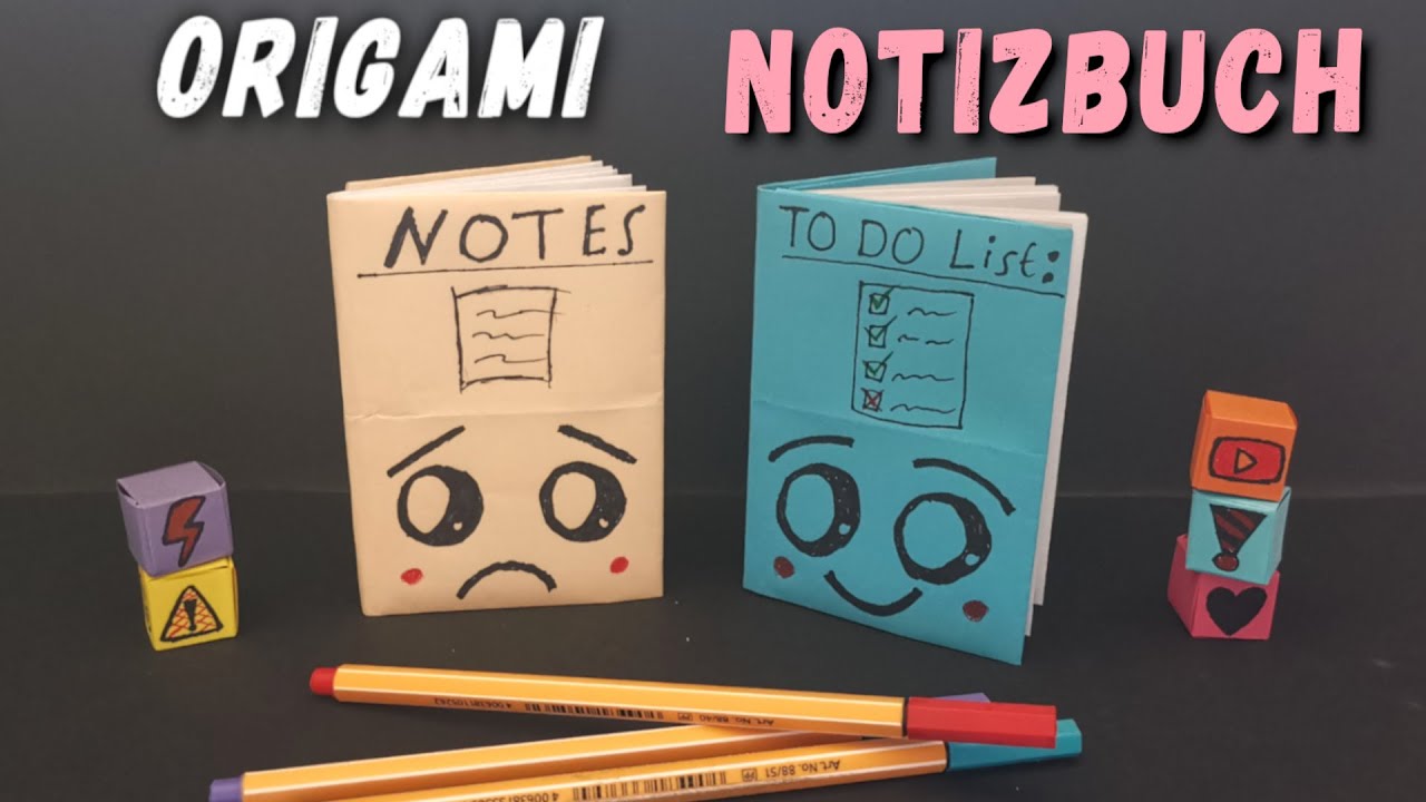 Origami Notizbuch 📒 | Notizbuch für die Schule 2022 basteln | einfaches Papier Notizbuch falten