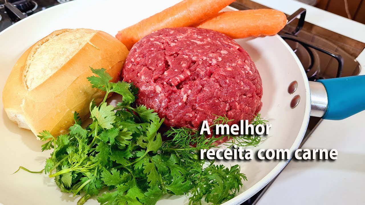 Jeito diferente de fazer carne moída com pão feito na frigideira