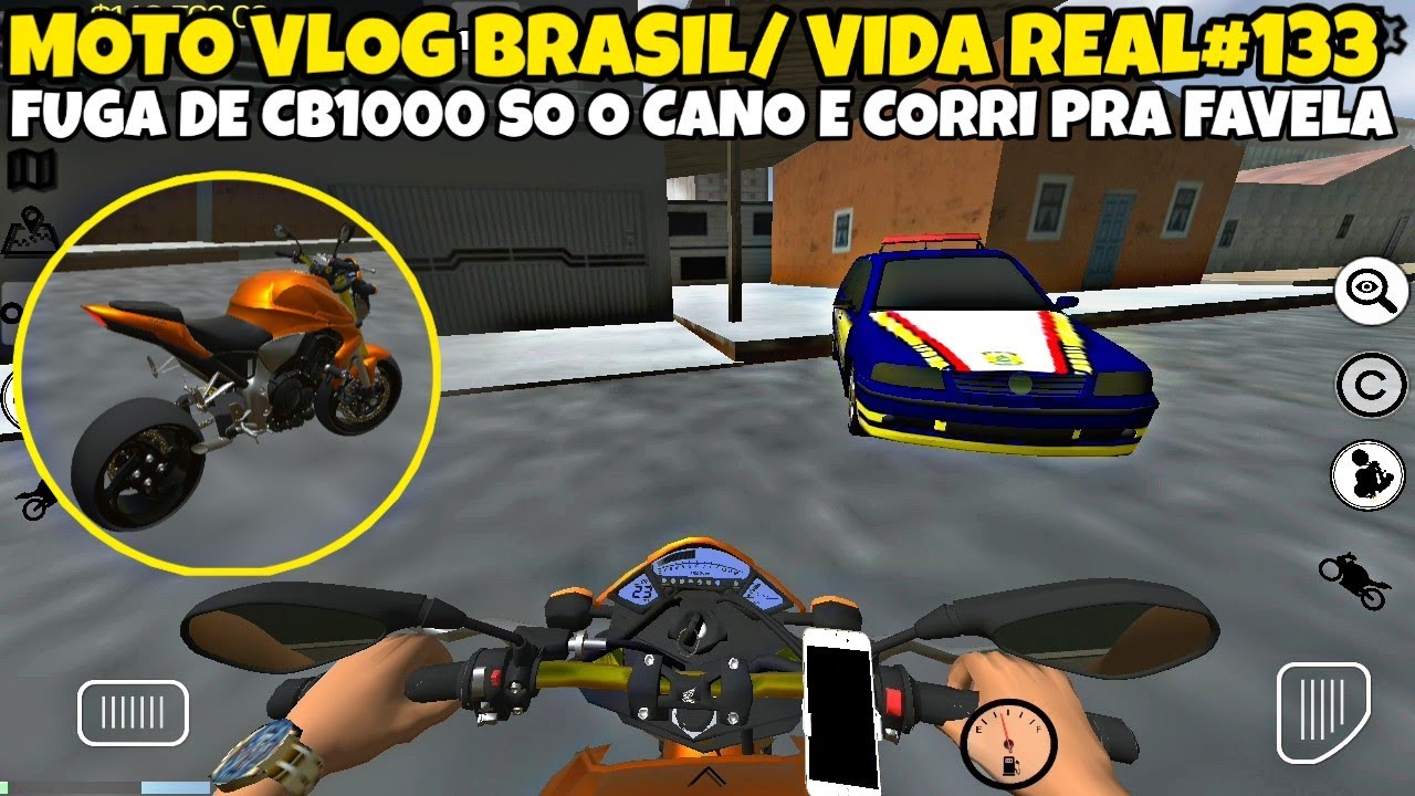 MOTO VLOG BRASIL/VIDA REAL#133 FUGA DE CB1000 SO O CANO E CORRI PRA FAVELA