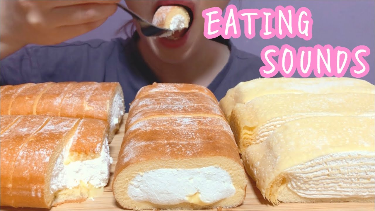 《Eating sounds》スフレロールケーキ!ミルクレープ!