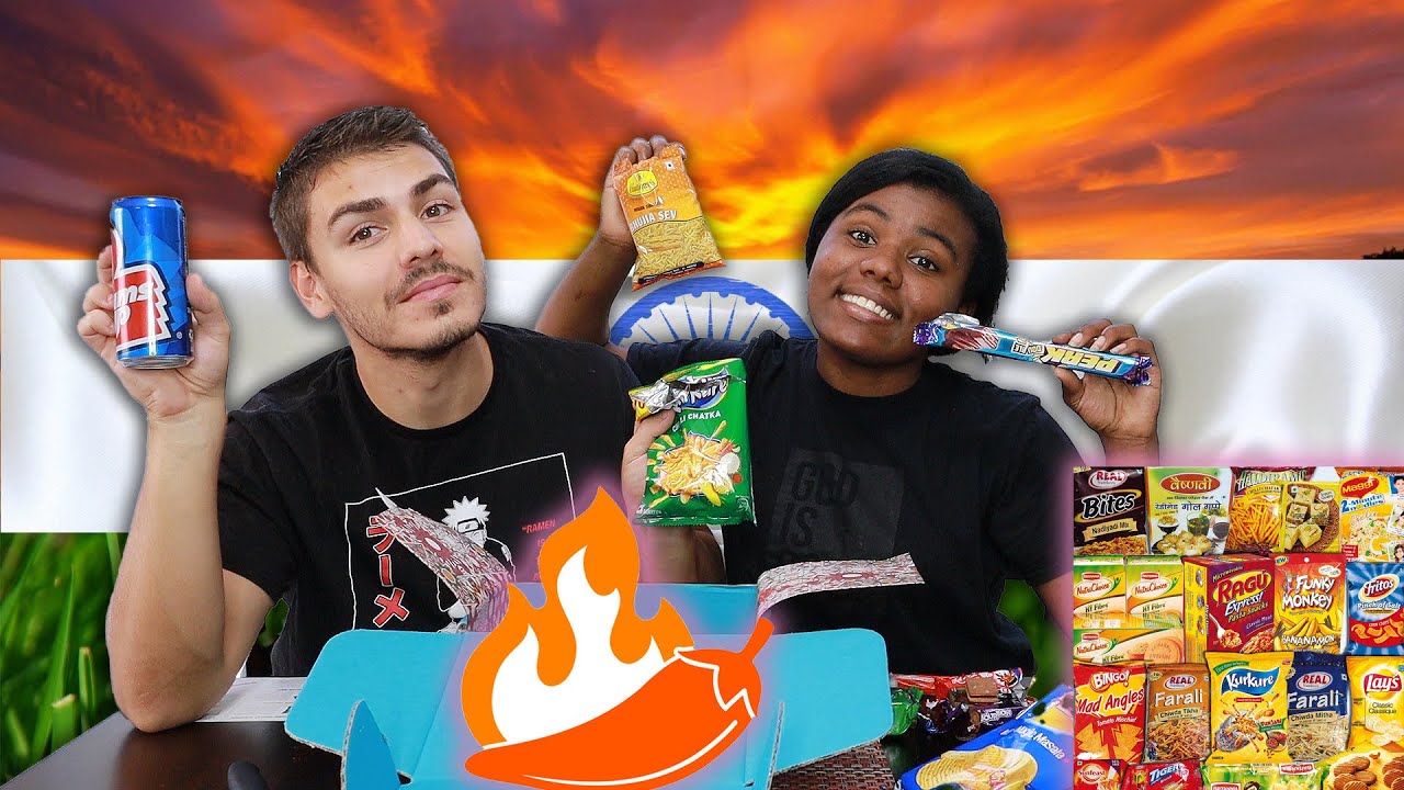 COUPLE TRYING INDIAN SNACKS!!
