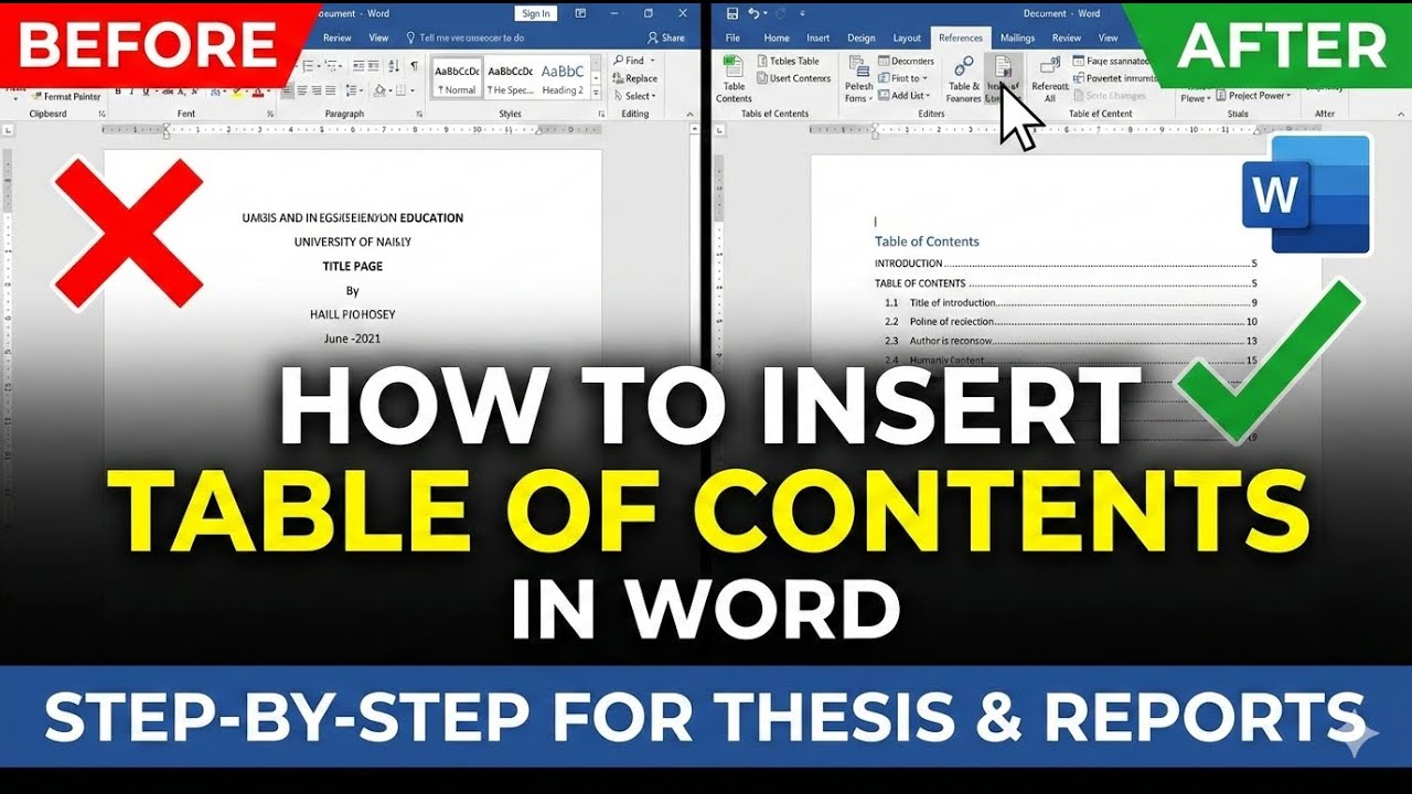 How to Insert Table of Contents in Word: Step-by-Step for Thesis & Reports