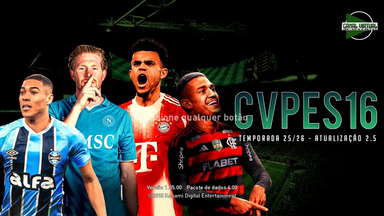 👉 Como Instalar PATCH do PES 2016 (CANAL VIRTUAL) no PC Fraco | Passo a Passo