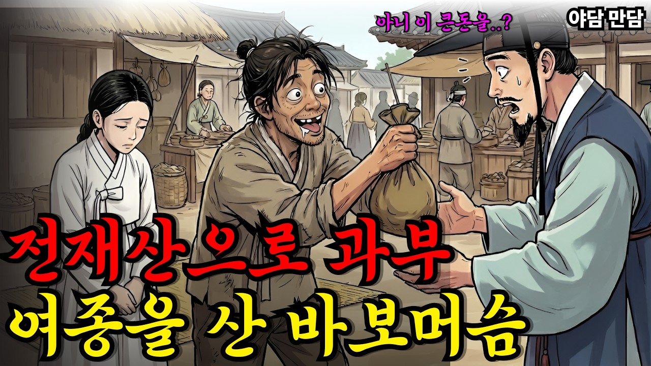 전재산으로 과부 여종을 산 바보 머슴 |야담|만담|전설|옛날이야기|사연