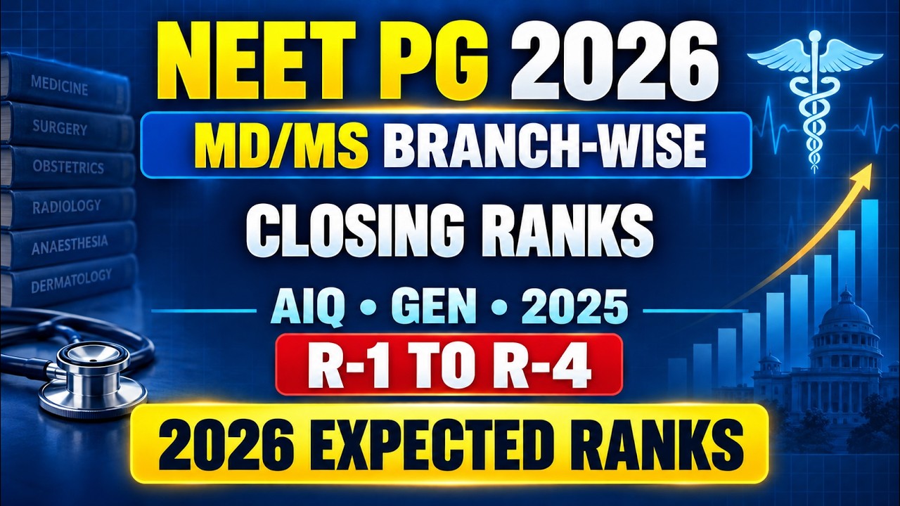 NEET PG 2026 MD MS BRANCH WISE EXPECTED CLOSING RANKS R-1 AIQ GEN I ACTUAL 2025 R-1-R-4#neetpg2026