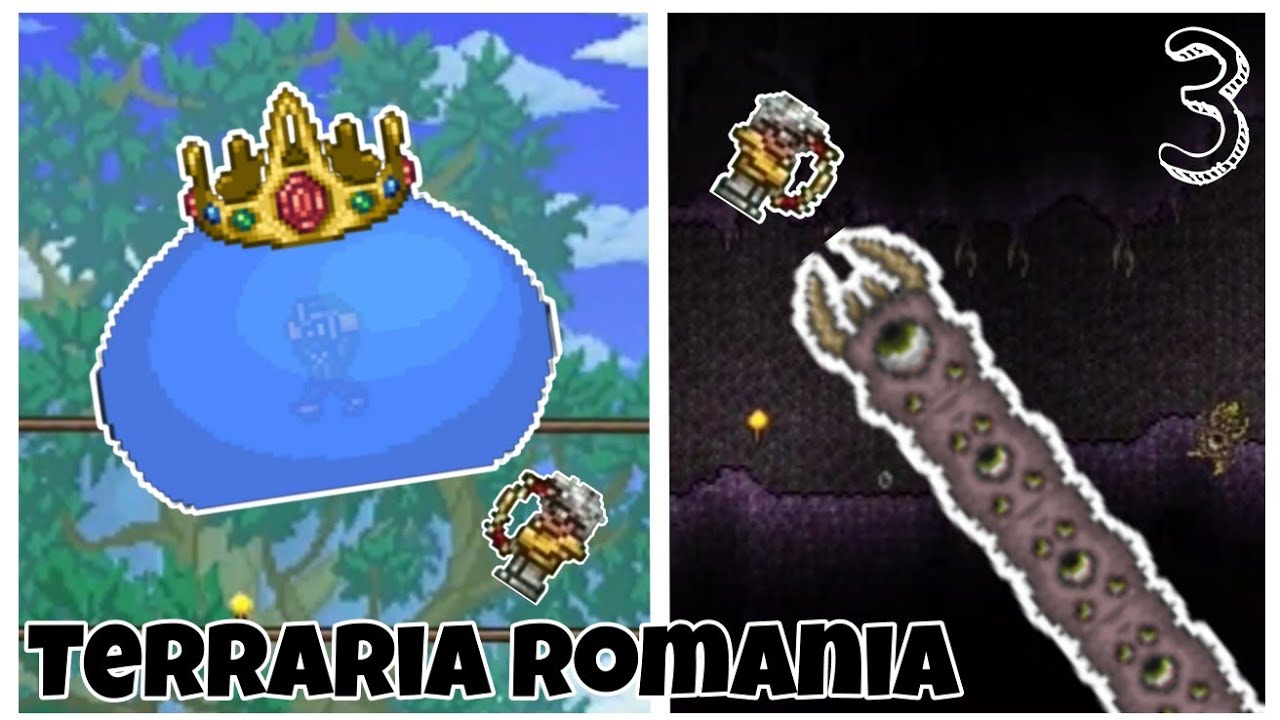 Batem King Slime si Eater of Worlds + Goblin Army - Terraria 1.4 Romania
