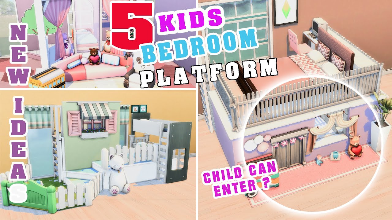 KIDS BEDROOM IDEAS with PLATFORM (NEW IDEAS & tips) in Sims 4