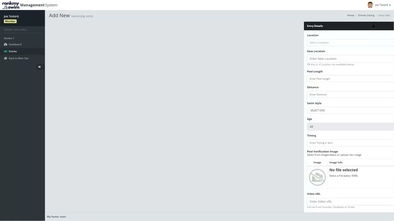 Rank My Swim Management System