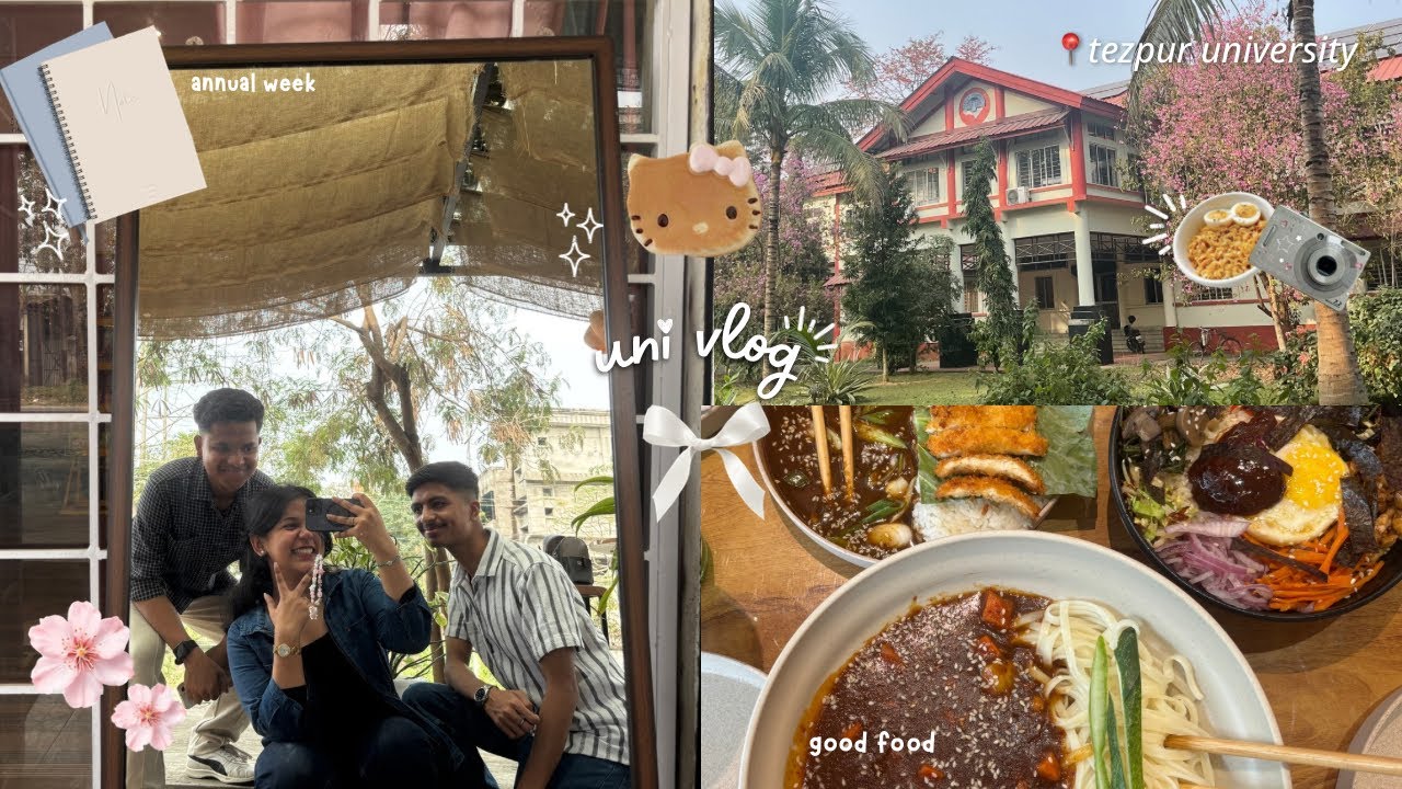 uni vlog 💌life at tezpur university, annual week, late night study sessions, cafe visits & bday prep