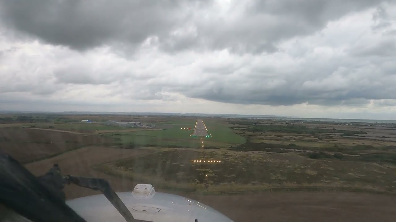 Approach and low flyby of Runway 03 at Lydd, without music.