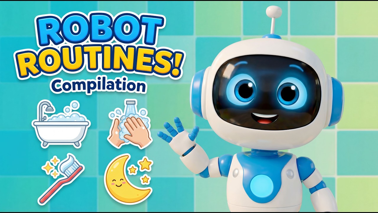 Robot Routine Songs for Kids 🤖✨ | RoboClean Kids Compilation Bath, Hands, Teeth, Bedtime