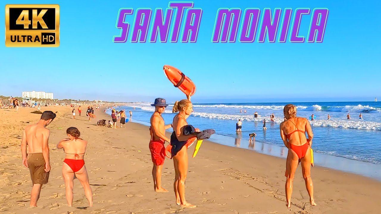 HOT LIFEGUARDS- Santa Monica, California- Walk (4k, Ultra HD)