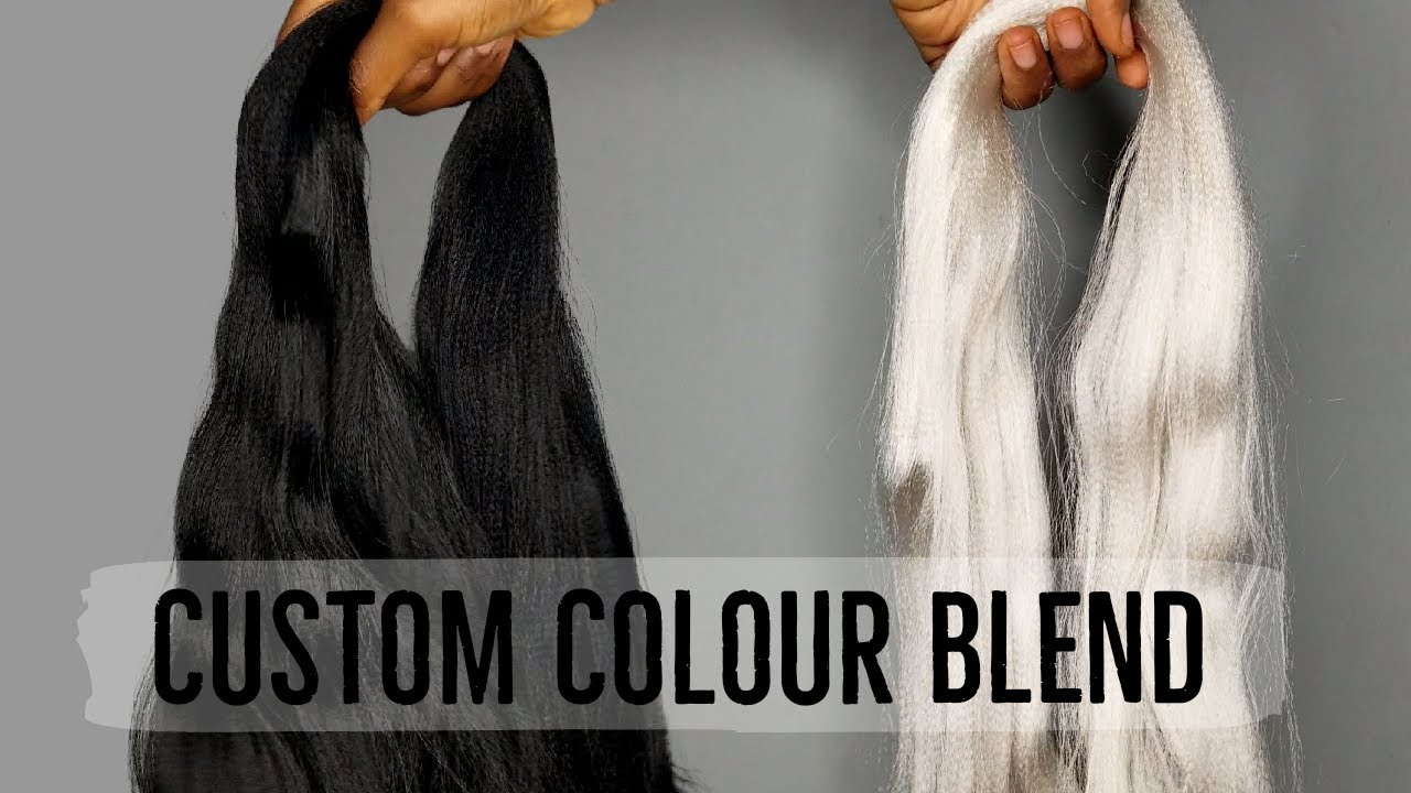 Blending colour silver and black | braiding hair custom colour blend | blending hair colour 60 and 1