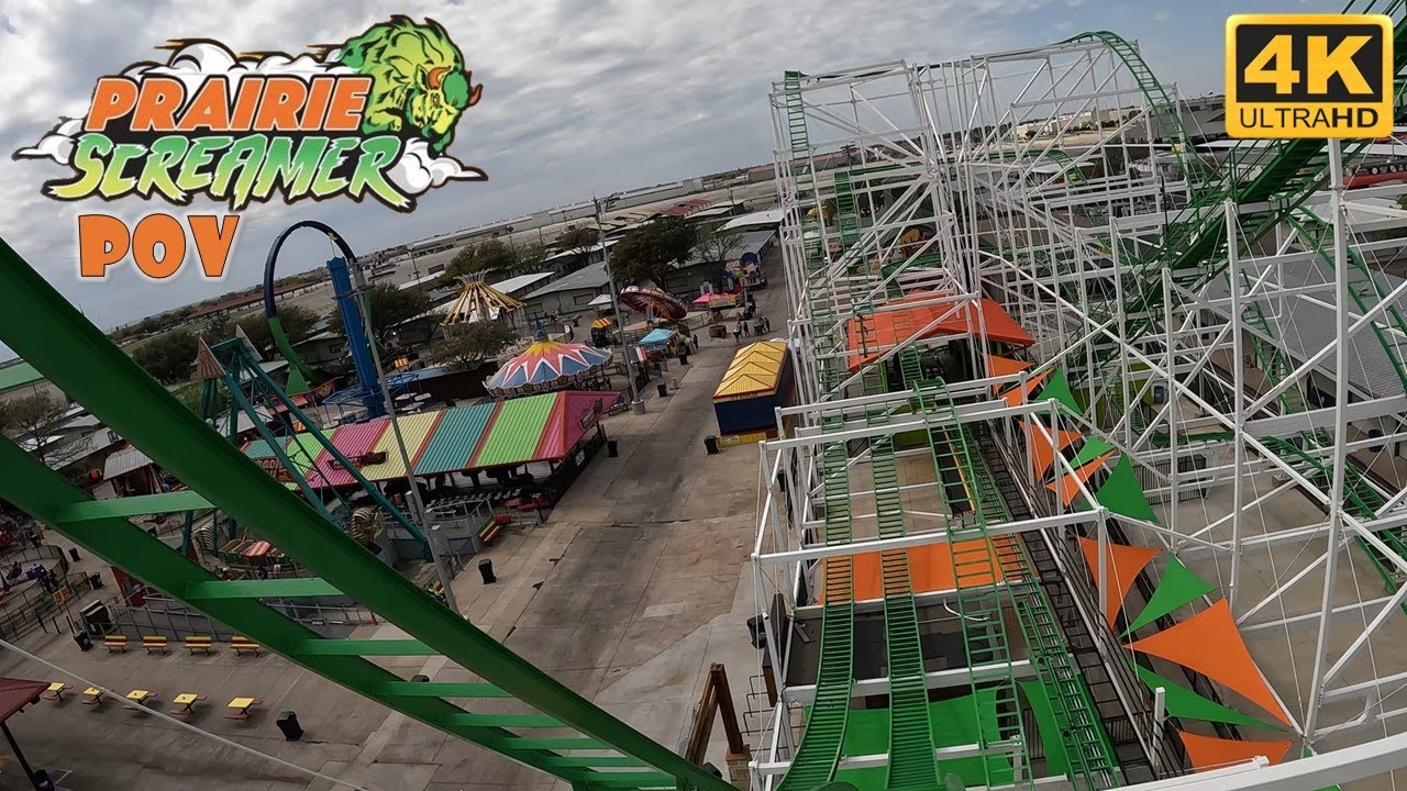 Prairie Screamer POV (Front, 4K 60FPS), Prairie Playland / Trader's Village Coaster | Non-Copyright