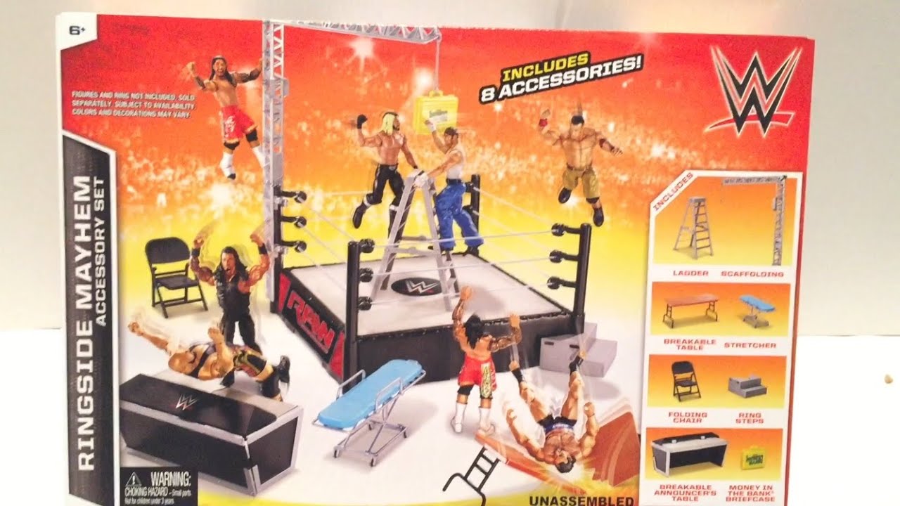 WWE ACTION INSIDER: Ringside MAYHEM Mattel Wrestling Figure PLAYSET Review!