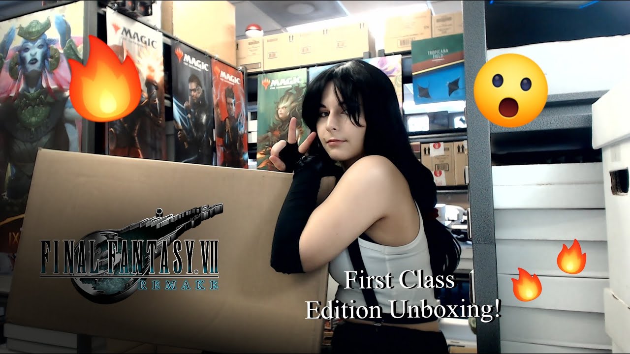 FINAL FANTASY VII REMAKE DELUXE FIRST CLASS EDITION UNBOXING! | ❤️ Tifa Cosplay Opening ❤️