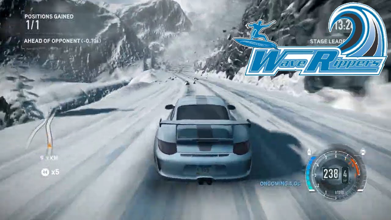 Hotwheels Wave Rippers theme perfectly fits the avalanche race from Need For Speed: The Run