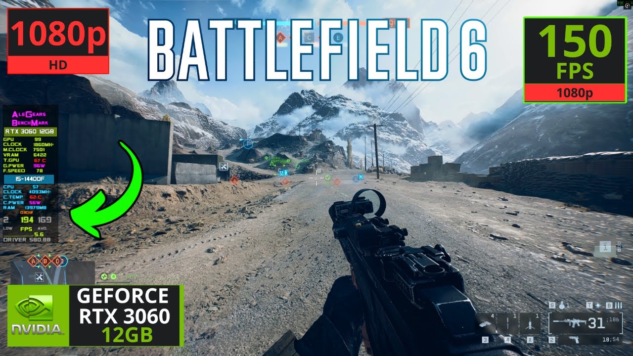 Battlefield 6 (RTX 3060 12GB + i5-14400F) #alegears #battlefield #bf6 #battlefield6