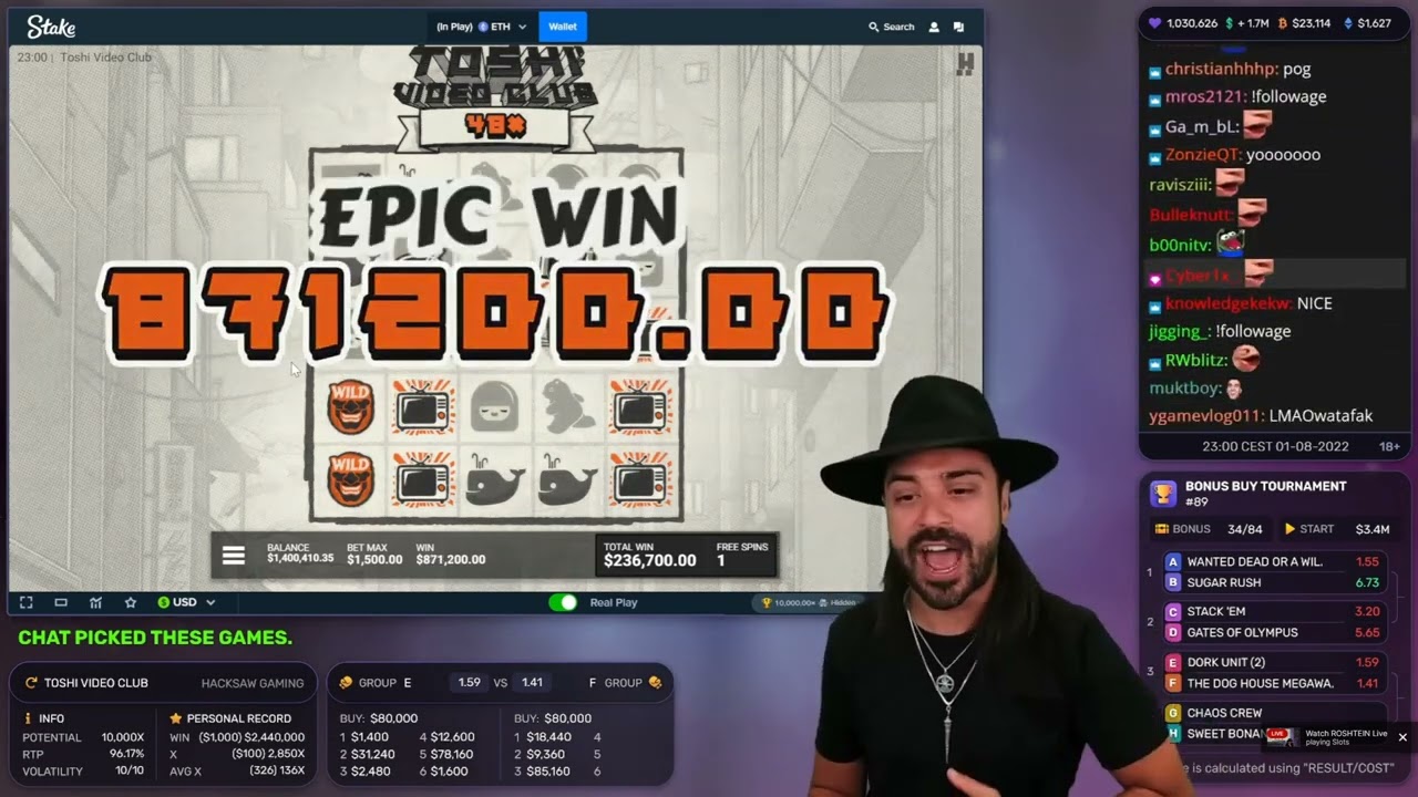 ROSHTEIN BIG WIN ON TOSHI VIDEO CLUB X1000