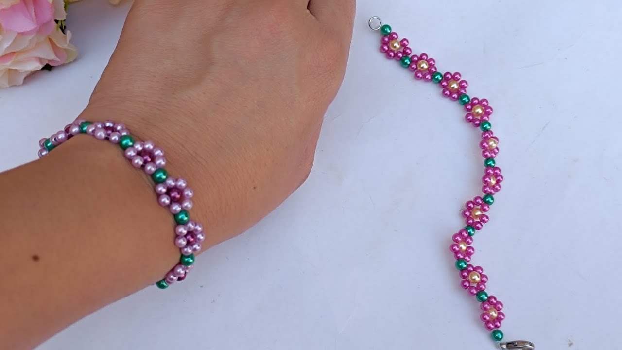 Como fazer pulseira de miçangas #pulseira #diy #micangas #ideiasbrilhantes 