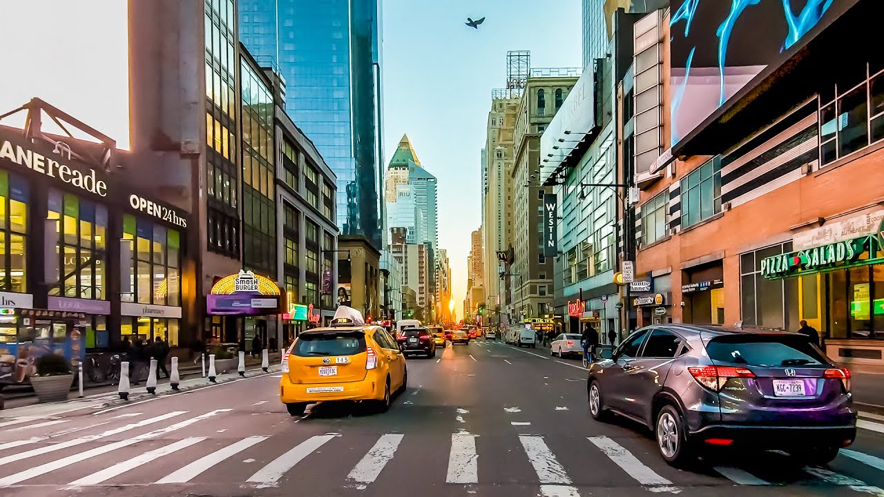 New York City Sunrise Drive 4K🗽Driving Midtown Manhattan From Queens