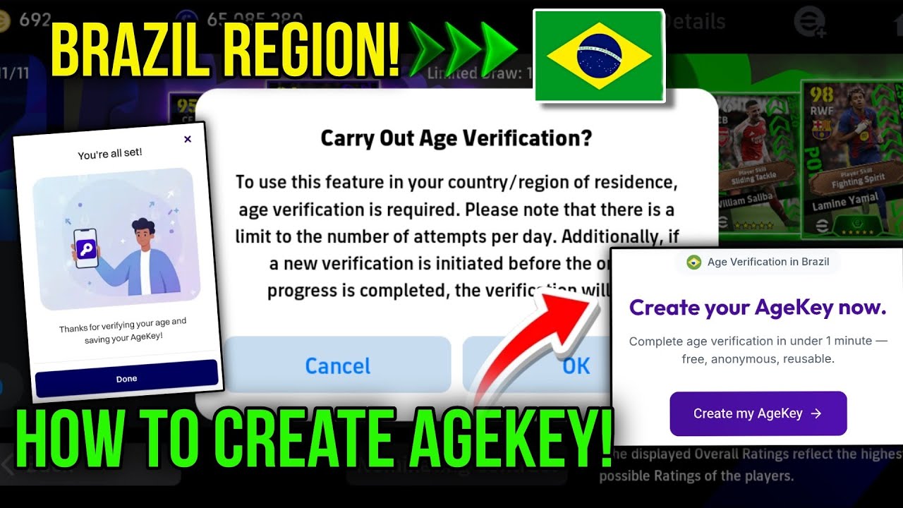 How to create AgeKey in Brazil Region in eFootball 2026 • How to Carry Out Age Verification in Pes26