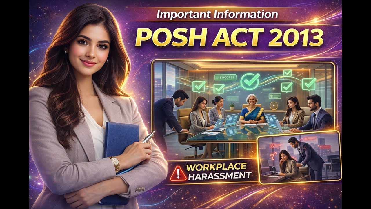 🛡️ POSH Act Training 2026 | Sexual Harassment at Workplace Explained 👩&zwj;💼⚖️Tagline: Create a Safe