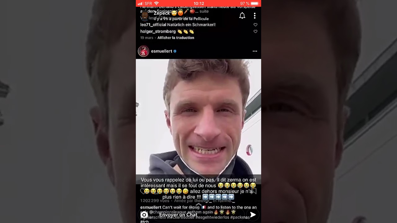 Story Snapchat de Zepeck avant/après la qualification du PSG face au Bayern - 2021