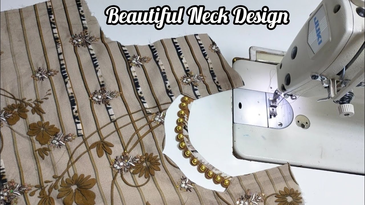 Very Nice Simple & Beautiful Neck Design With Dori Loops | New Pakistani Gala Design 2024
