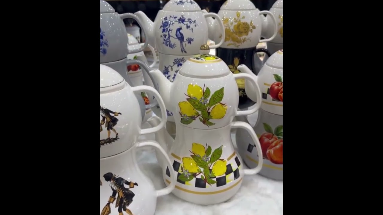 Stylish colored teapot kettle