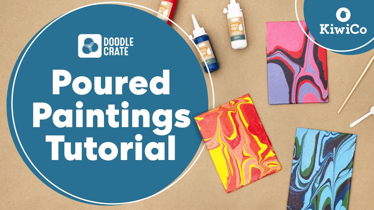 How to Make Abstract Poured Paintings | Doodle Crate Project Instructions | KiwiCo