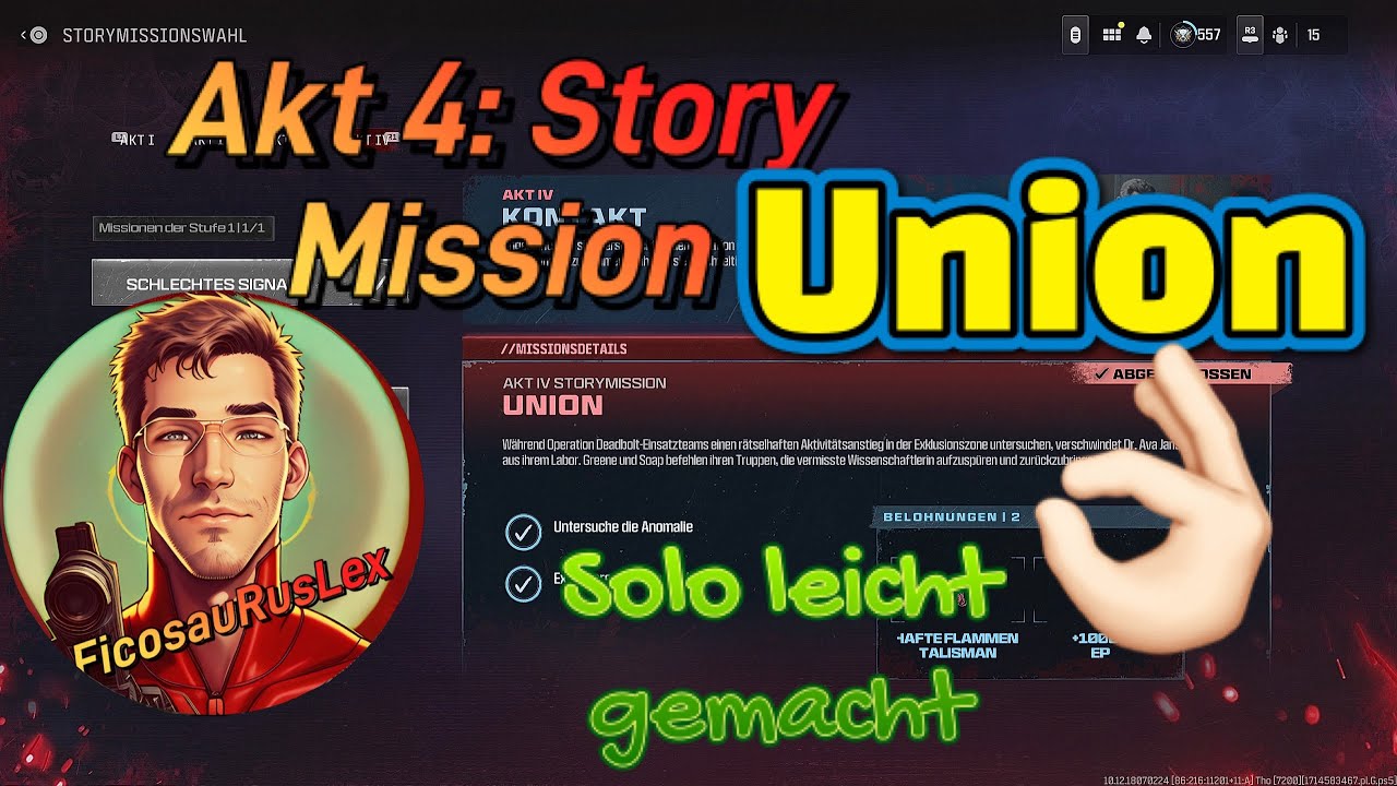 MWZ - Akt 4 Story Mission Union - SO machst du sie ganz easy Solo 😉🫶