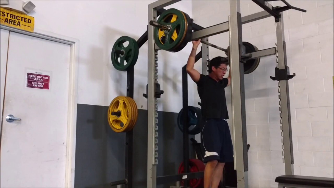 overload traps with overhead shrugs 205 lbs