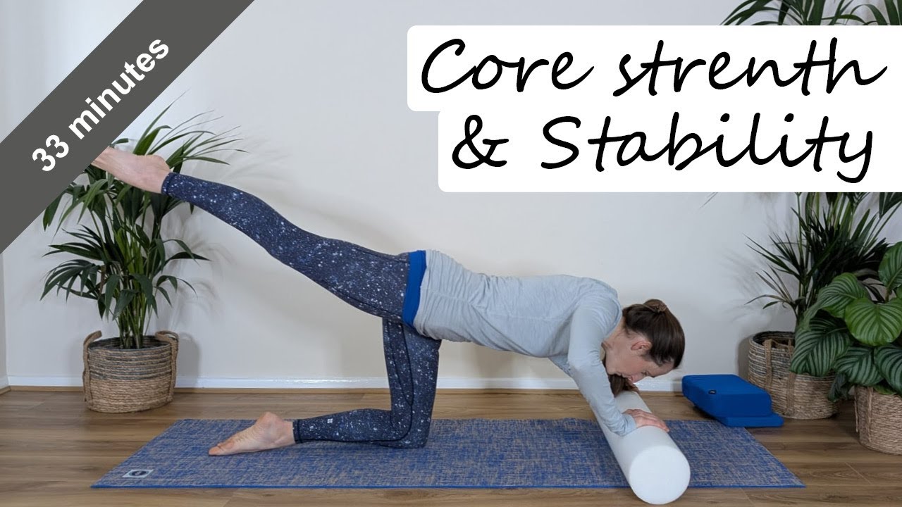 Challenging core strength and stability (with foam roller) | Pilates Live