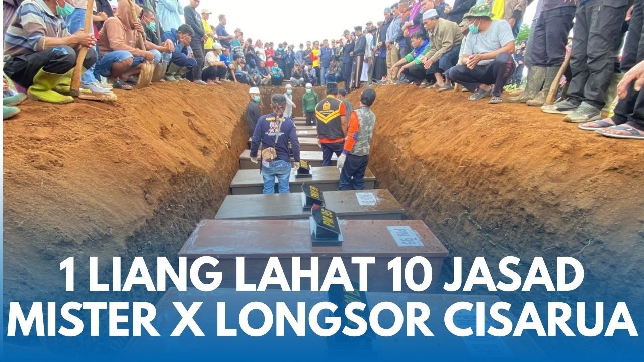 PEMAKAMAN MASSAL 10 J4Sad Tak Dikenal Korban Longsor Cisarua di Bandung Barat