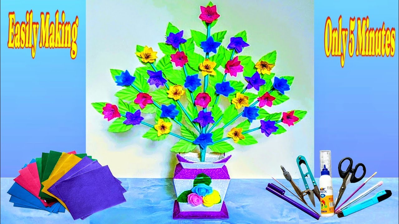 How to Make Flowers Craft।। Making Flowers With Paper।। কাগজের ফুল বানানো #paperflowers #papercrafts