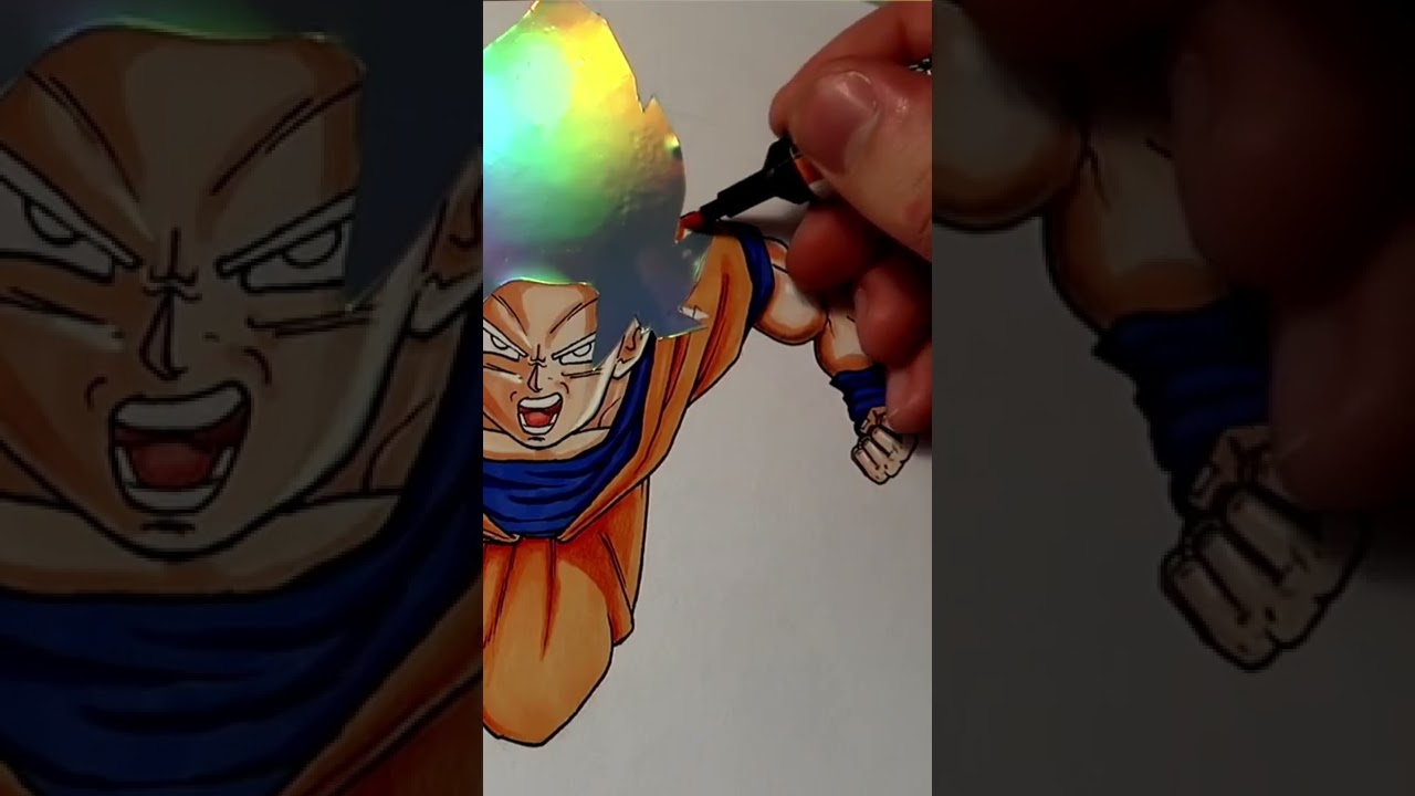 Cr&eacute;er des cheveux holographiques pour Goku ! #tuto #dessin #dbz