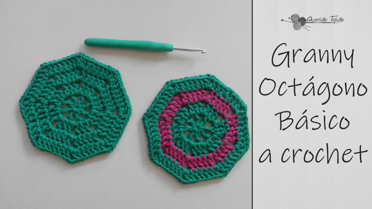 Granny Octagono Basico - Crochet Granny Octagon ENGLISH SUB
