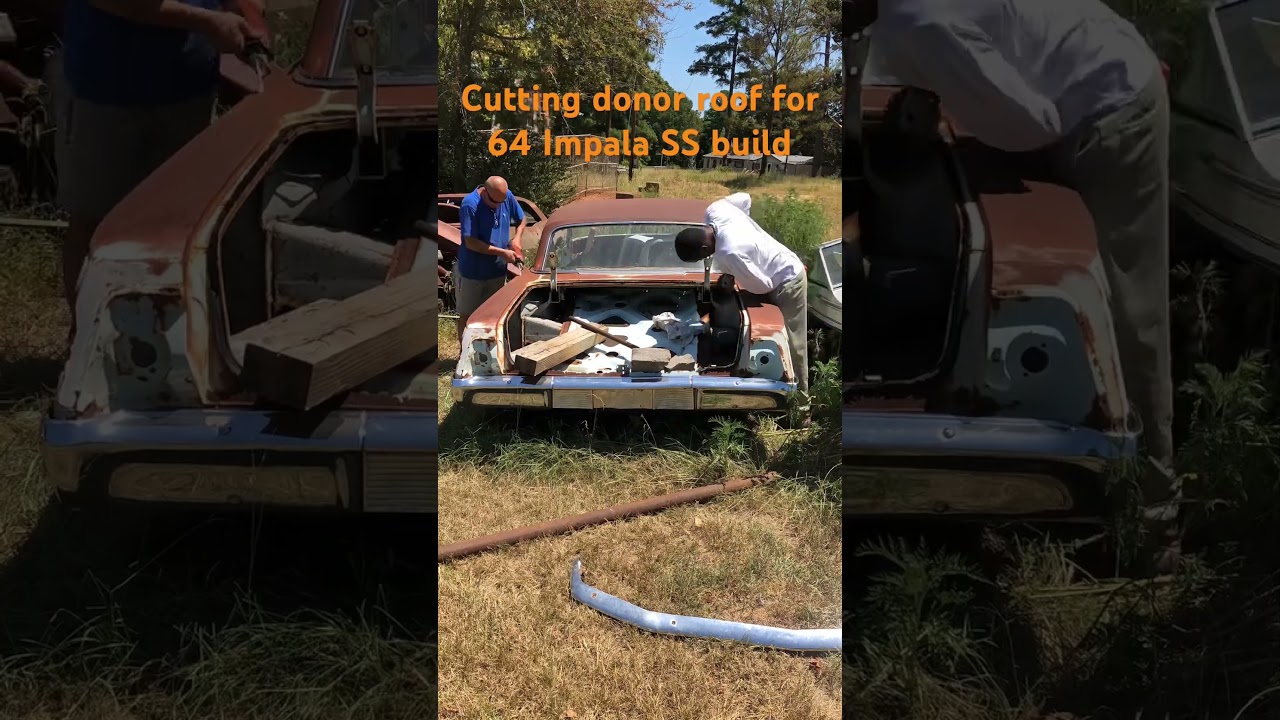 Cutting the donor roof off 62 impala  #custombuilder  #builtbyhand #madeintexas #builttolast