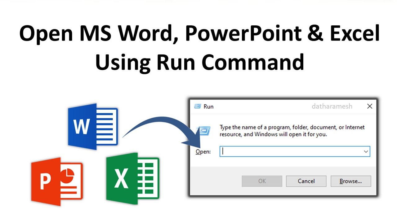 How to Open PowerPoint, MS Word & Excel Using Run Command