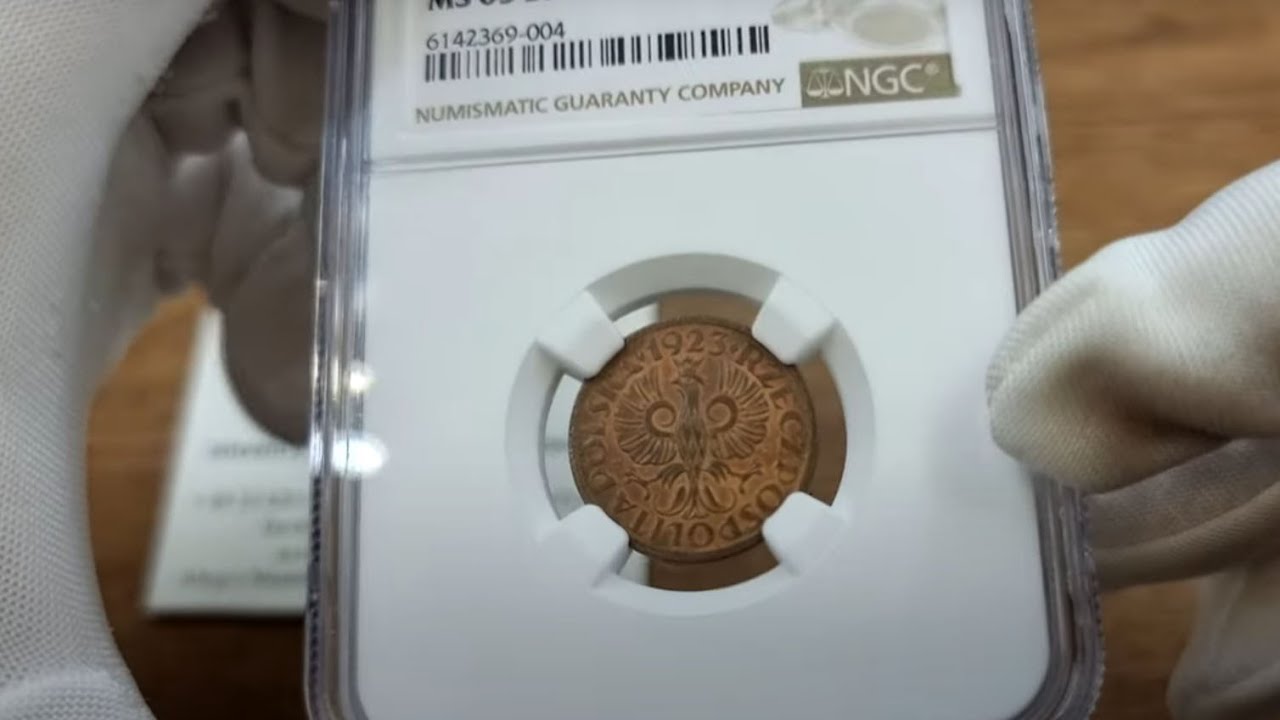 II RP. PRÓBA brąz 5 groszy 1923 NGC MS63 BN | Świąteczna Aukcja 37