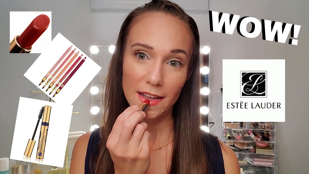 #esteelauder Testing Estee Lauder Makeup! | Sumptuous Mascara, DW Liner, Pure Color Lustre Lipstick!