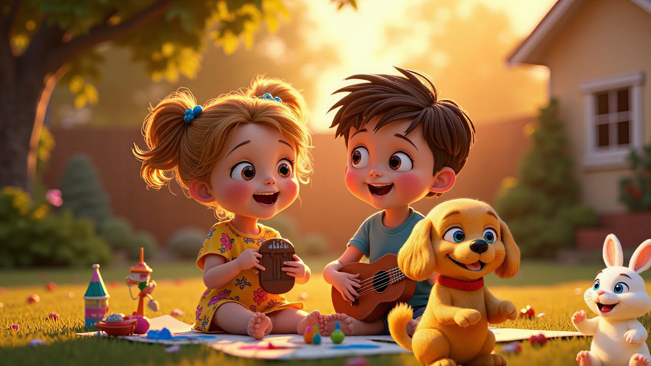Doggy and Bunny’s Magical Song | Kids Story| Nursery Rhymes| Funny Bunny| 🐶“Woof Woof & Hop Hop”