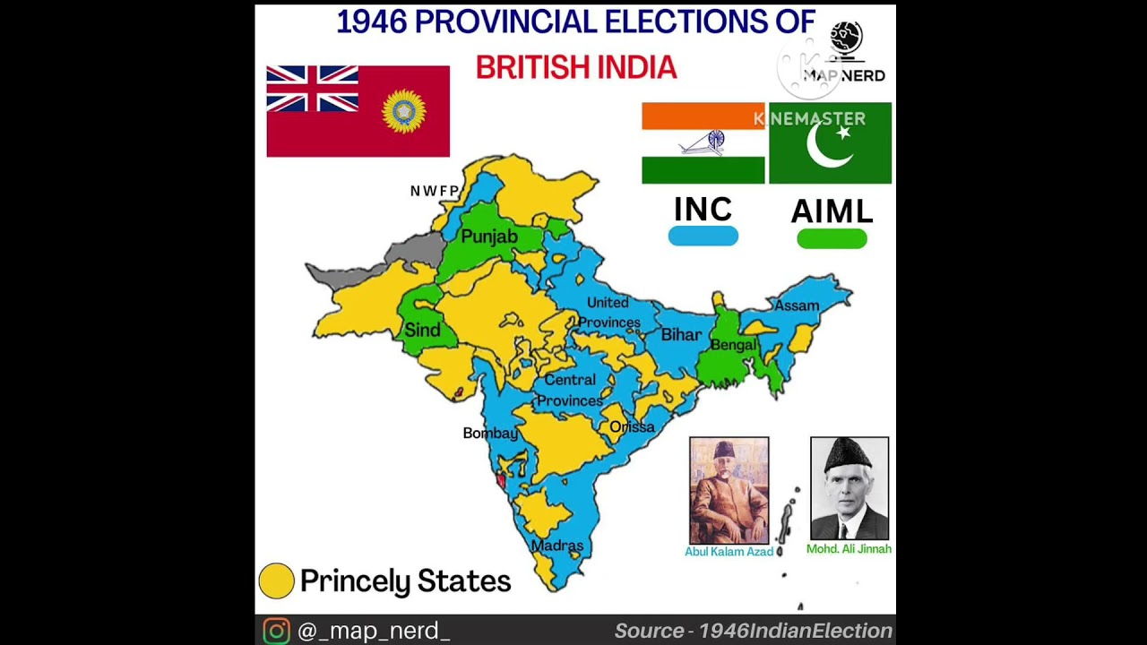 1946 Provincial Elections Of British India......#maps #viral ..