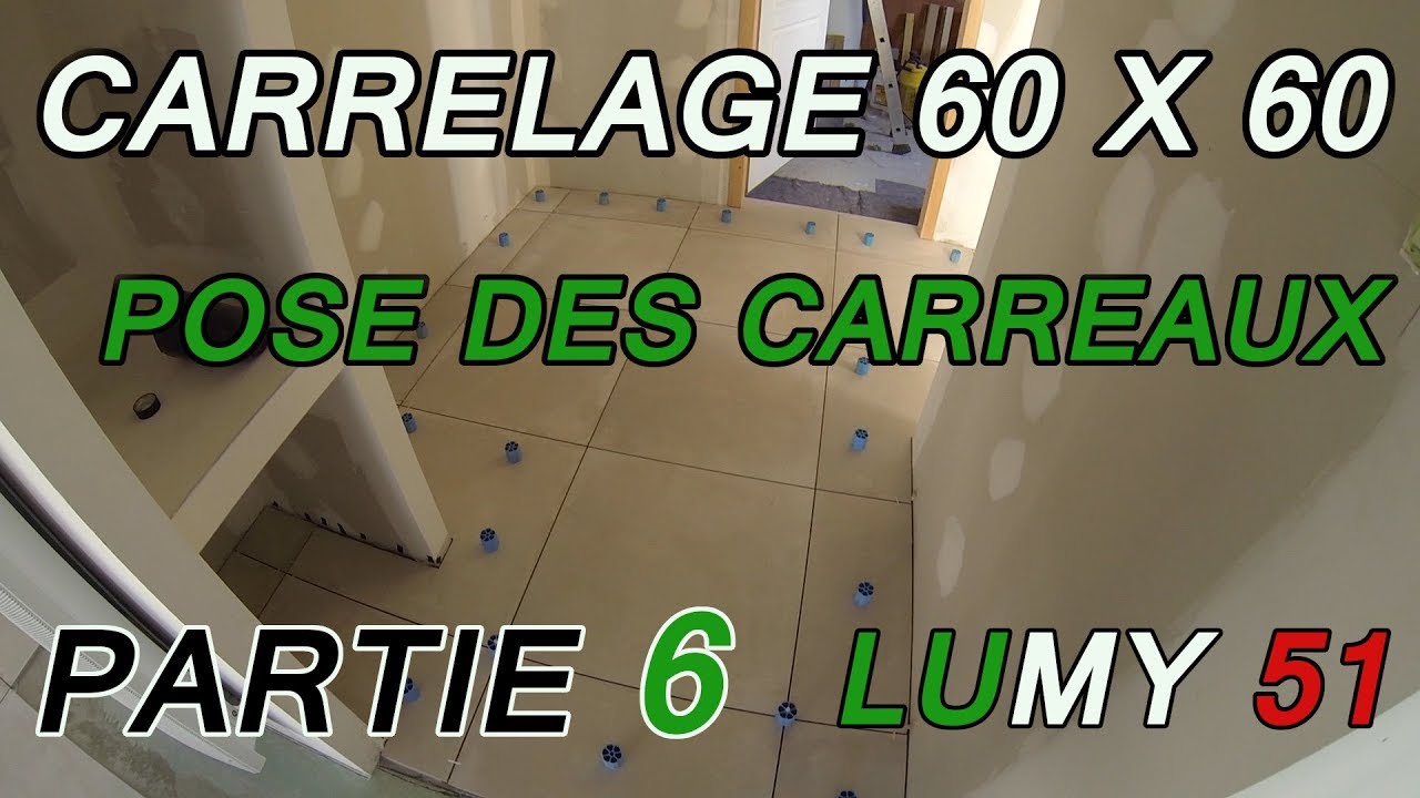 Pose carrelage de sol 60 x 60 : pose couloir entrée/cuisine et diverses coupes 6 LUMY 51