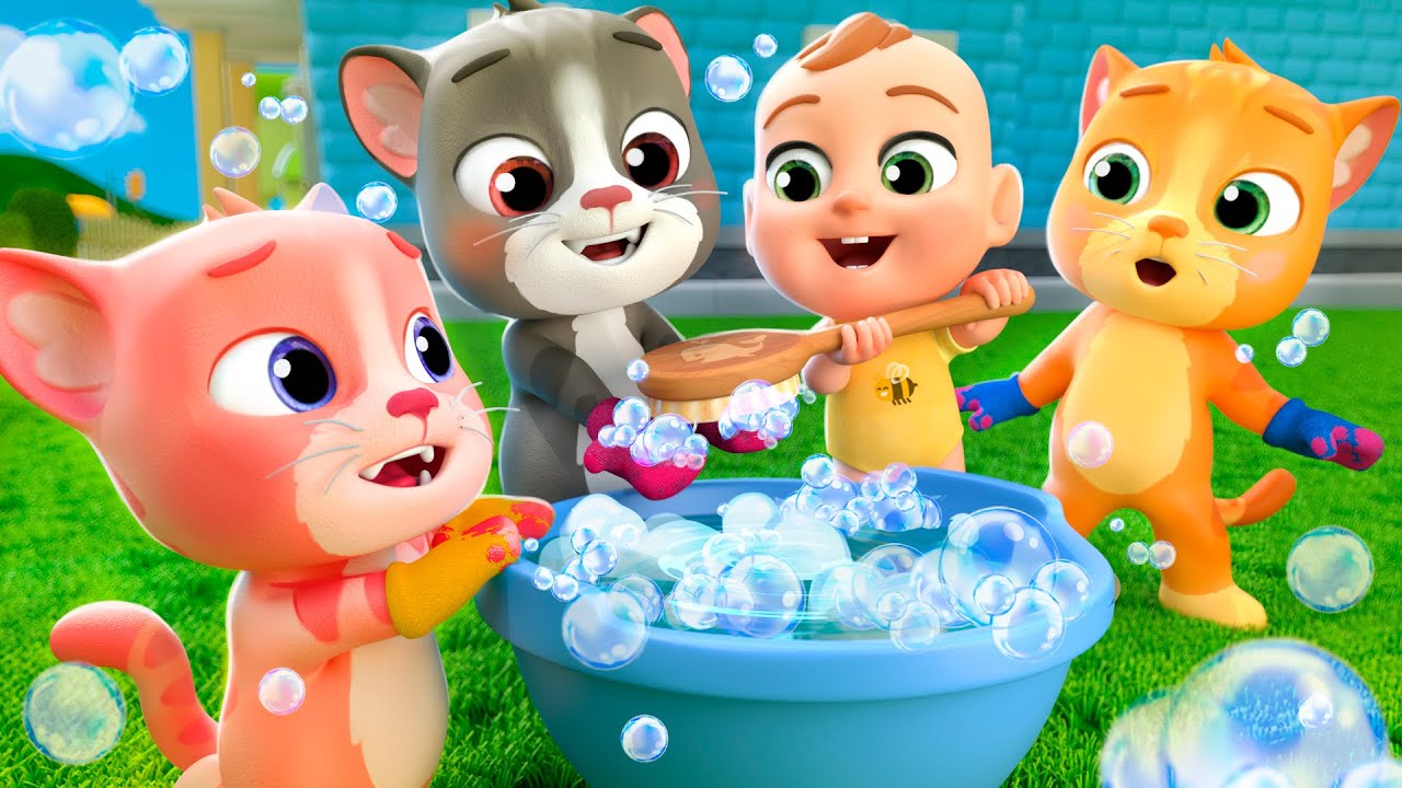 Three Kittens Meet a Silly Monkey | Newborn Baby Songs & Nursery Rhymes