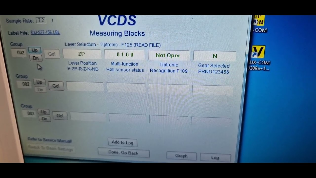 Testare Transmission Range Sensor f125 vl300 audi a4,a6