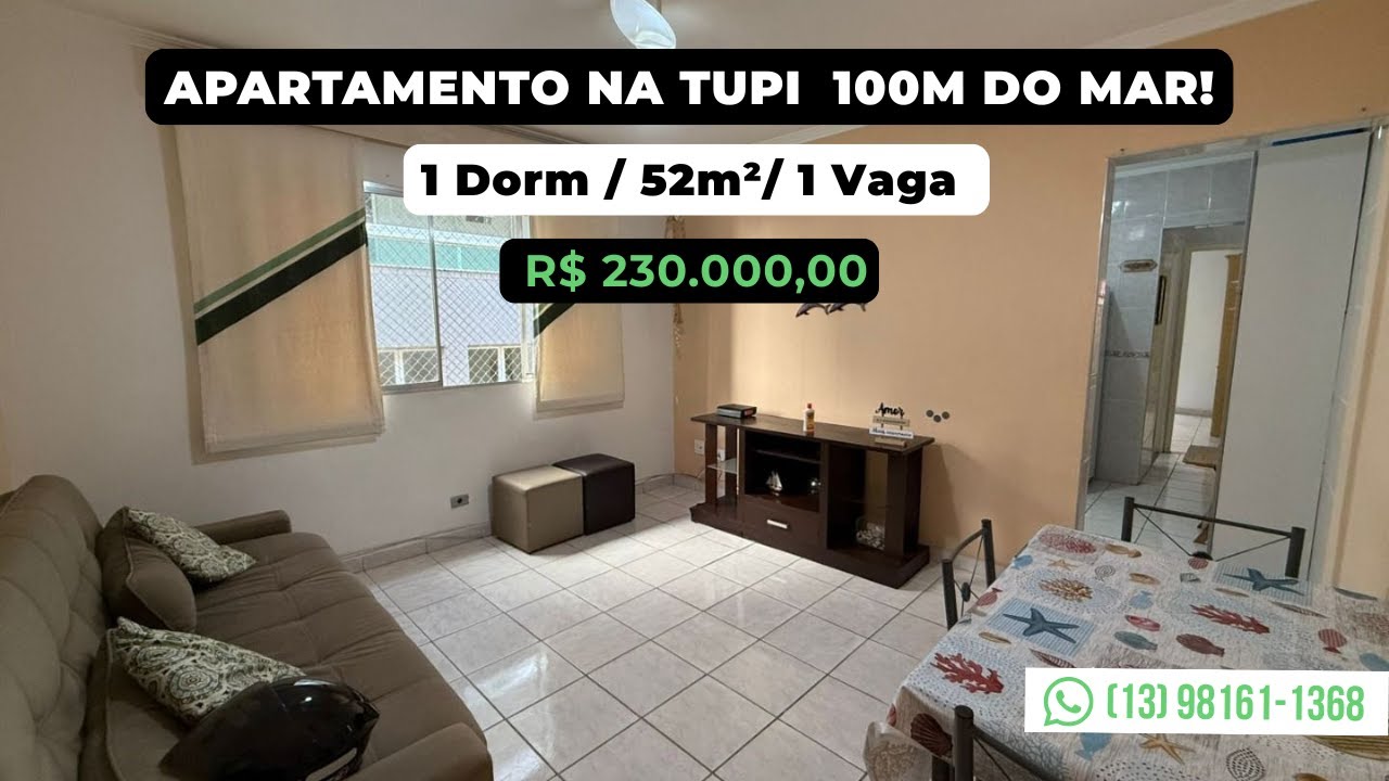 🔑 Esse Apartamento na Praia Grande É o que Você Procura! 1 Dormitório a 100m da Praia!