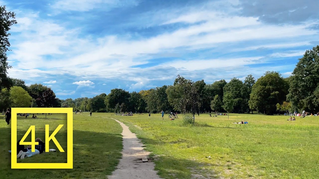 Relaxing 4K Walking Tour in Berlin's Hasenheide Park on Sunday Afternoon